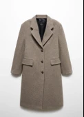 Mango Kadın Oversize Yün Palto Kahverengi - 5