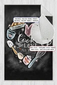 Dijital Baskılı Dekoratif Kaymaz Taban Yıkanabilir Cooking Love Halı Mutfak Halısı Yolluk Salon Halısı 160x200 cm Antrasit thumbnail 2