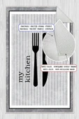 Dijital Baskılı Dekoratif Kaymaz Taban Yıkanabilir My Kitchen Desenli Halı Mutfak Halısı Yolluk Salon Halısı 60x200 cm Gri thumbnail 4
