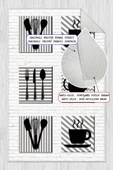 Dijital Baskılı Dekoratif Kaymaz Taban Yıkanabilir Mutfak Eşyası Desenli Halı Mutfak Halısı Yolluk Salon Halısı 80x400 cm Gri thumbnail 2