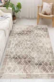 Dijital Baskılı Dekoratif Kaymaz Taban Yıkanabilir Kilim Desen Halı Salon Halısı Yolluk Mutfak Halısı 100x200 cm Kahverengi - 1