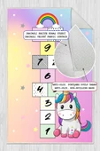 Dijital Baskılı Dekoratif Kaymaz Taban Yıkanabilir Unıcorn Temalı Modern Çocuk Halısı 80x250 cm Çok Renkli thumbnail 1