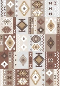 Dijital Baskılı Dekoratif Kaymaz Taban Yıkanabilir Kilim Desen Halı Salon Halısı Yolluk Mutfak Halısı 80x400 cm Kahverengi - 2