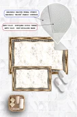 Dijital Baskı Çerçeveli Kaymaz Taban 2li Set Banyo Paspası Klozet Takımı (50x60cm-60x100cm) Gold Tek Ebat thumbnail 2