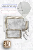 Dijital Baskı Çerçeveli Kaymaz Taban 2li Set Banyo Paspası Klozet Takımı (50x60cm-60x100cm) Gri Tek Ebat thumbnail 2