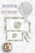 Dijital Baskı Mermer Desen Kaymaz Taban 2li Set Banyo Paspası Klozet Takımı (50x60cm-60x100cm) Yeşil Tek Ebat thumbnail 2