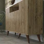 Hunerika Zoledo Zebra Kapak 4 Kapaklı 1 Bölmeli Premium Konsol- Minifiks - Atlantik Çam - 2