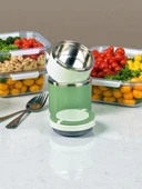Tohana kulplu çelik sefer tası - yemek termosu saklama kabı 2 katlı yeşil 930 ml. thumbnail 1