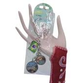 Brezilya Üçlü Epoksi Metal Çift Taraflı Damla Anahtarlık Brazil thumbnail 2