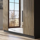 Hunerika Pamplona Zebra desen 4 Kapaklı Premium Gardırop- Minifiks - siyah/Atlantik Çam - 3