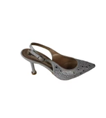 YAZKIŞ Kadın Gümüş Üzeri Taşlı Önü Sivri Arkası Açık 9cm İnce Topuklu  ayakkabı thumbnail 2