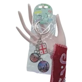 Gürcistan Üçlü Epoksi Metal Çift Taraflı Damla Anahtarlık Georgia thumbnail 2