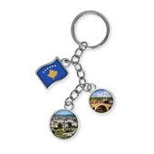 Kosova Üçlü Epoksi Metal Çift Taraflı Damla Anahtarlık Kosovo thumbnail 1