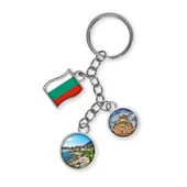 Bulgaristan Üçlü Epoksi Metal Çift Taraflı Damla Anahtarlık Bulgaria thumbnail 1