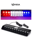 S12 Kırmızı Mavi Beyaz Yanan Cam İçi Led 12 Ledli Vantuzlu Çakmaklık Girişli 12 Volt - 1