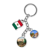 Meksika Üçlü Epoksi Metal Çift Taraflı Damla Anahtarlık Mexico thumbnail 1