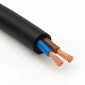 Aydınlatma Elektrik Kablosu (2x0,50 TTR Yuvarlak Tip) (Tam Bakır) Siyah 3 Metre - 2