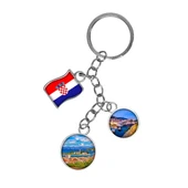 Hırvatistan Üçlü Epoksi Metal Çift Taraflı Damla Anahtarlık Croatia thumbnail 1