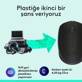 M171 USB Alıcılı Kablosuz Kompakt Mouse - Siyah thumbnail 4