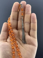 5,2 GR 925 AYAR GÜMÜŞ PÜSKÜL ATEŞ KEHRİBAR BEYZİ KESİM 7X10,50 - 3