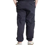 Büyük Beden Keten Kargo Jogger Valencia 21911 Lacivert - 3