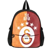 Galatasaray 2 Bölmeli 5 Yıldızlı Tek Büyük Suni Deri Anaokulu Çantası + Beslenme Çantası thumbnail 2