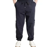 Büyük Beden Keten Kargo Jogger Valencia 21911 Lacivert - 1