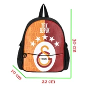 Galatasaray 2 Bölmeli 5 Yıldızlı Tek Büyük Suni Deri Anaokulu Çantası + Beslenme Çantası thumbnail 5