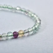 925 Ayar Gümüş Altın Kaplama Doğal Fluorit Taşlı Kolye - NGS00117 thumbnail 3