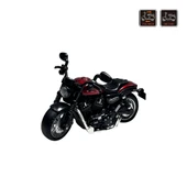 Çek Bırak1:14 Die-Cast Clasic Motosiklet - Kırmızı - 4