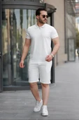 Erkek Yakalı Fermuarlı T-shirt şort Ikili Takım thumbnail 1