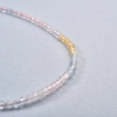 925 Ayar Gümüş Altın Kaplama Minimal Doğal Morganit Taşlı Kolye - NGS00120 - 1