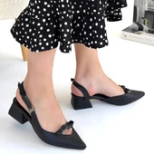 Rewat Siyah Cilt Kadın Topuklu Ayakkabı thumbnail 4