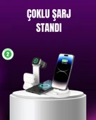 15W Hızlı Şarj Destekli 4’ü 1 Arada Kablosuz Şarj İstasyonu thumbnail 1