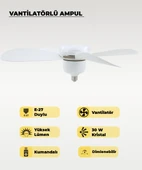 5 Kanatlı Vantilatör LED Ampul 3 Renk - Kumandalı thumbnail 1