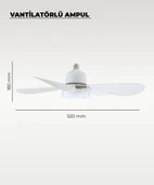 5 Kanatlı Vantilatör LED Ampul 3 Renk - Kumandalı thumbnail 2