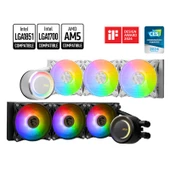 MSI MAG CORELIQUID E360 WHITE 360MM ARGB SIVI İŞLEMCİ SOĞUTUCU (LGA 1150/1151/1155/1156/1200/1700/AM5 UYUMLU) - 1