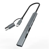 INCA IUTP-06T USB 3.0 TYPE-C 3.1 HUB 1 X USB 3.0 +2 X USB+TYPE-C+PD100W 2.0 ALUMINYUM KASA ÇOKLAYICI - 1