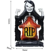 Parti Sürprizi Halloween Cadılar Bayramı Şişme Ayaklı Mezar Taşı Folyo Balon - 2