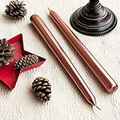 Parti Sürprizi Rose Gold Metalik Parlak 2 Li Şamdan Uzun Mum thumbnail 2