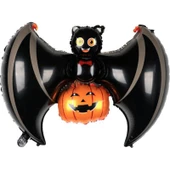 Parti Sürprizi Halloween Cadılar Bayramı Yarasa Şekilli Folyo Balon - 1
