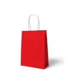 Parti Sürprizi Kırmızı Büküm Saplı 6 Adet Hediye Çantası 22 x 24 cm - 1