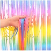 Parti Sürprizi Metalize Macaron Gökkuşağı Kapı Duvar Fon Süsü thumbnail 2