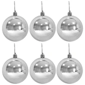 Parti Sürprizi Gümüş Renk Çam Ağacı 6 cm Top Süs 6 Adet thumbnail 2