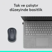 M185 USB Alıcılı Kompakt Kablosuz Mouse - Gri - 6