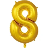 Parti Sürprizi Gold 8 Rakam Folyo Balon 36 cm 1ADET - 1