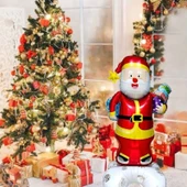 Parti Sürprizi Yılbaşı Partisi Paketli Noel Baba Folyo Balon 156 cm 1 Adet thumbnail 2