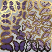 Parti Sürprizi Mor Gold Varaklı Kelebek Pasta Dekor Süs 42 Adet thumbnail 1