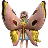 Parti Sürprizi Retro Puanlı Kelebek Şekilli Folyo Balon 1 Adet thumbnail 2