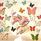 Kırmızı Kelebek Dekor Süs Mıknatıs ve Stickerli 12 Adet thumbnail 2